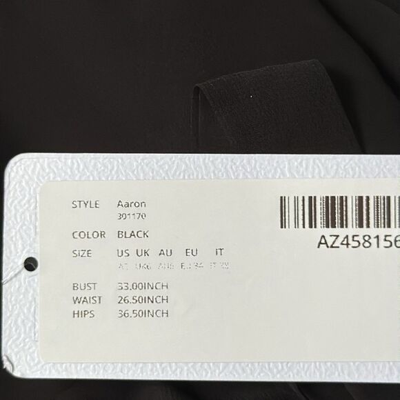 Azazie Aaron Black A-Line Off the Shoulder Chiffon Convertible Dress Size 2 NWT‎ - Picture 9 of 10